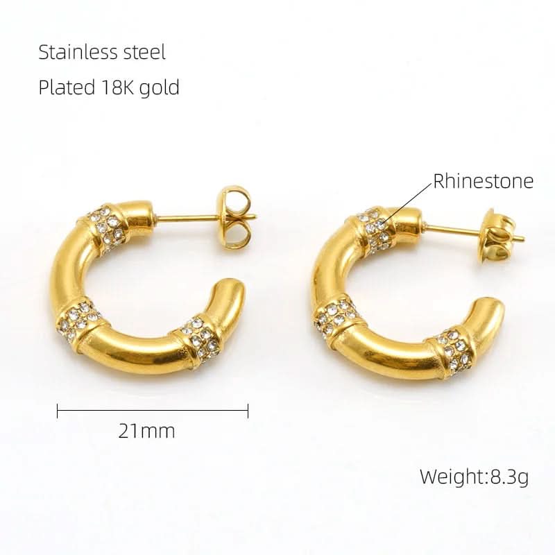 Golden Lumière Hoops Earrings - Zavyra Jewels (3)