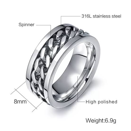 Stainless Steel Spinner Ring - Zavyra Jewels (2)