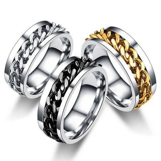 Stainless Steel Spinner Ring - Zavyra Jewels (6)