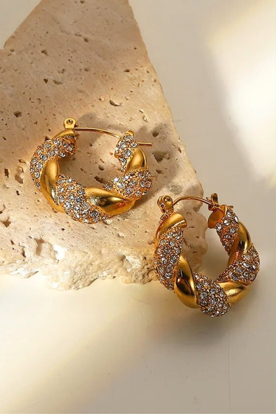 Twisted Crystal Luxe Hoops