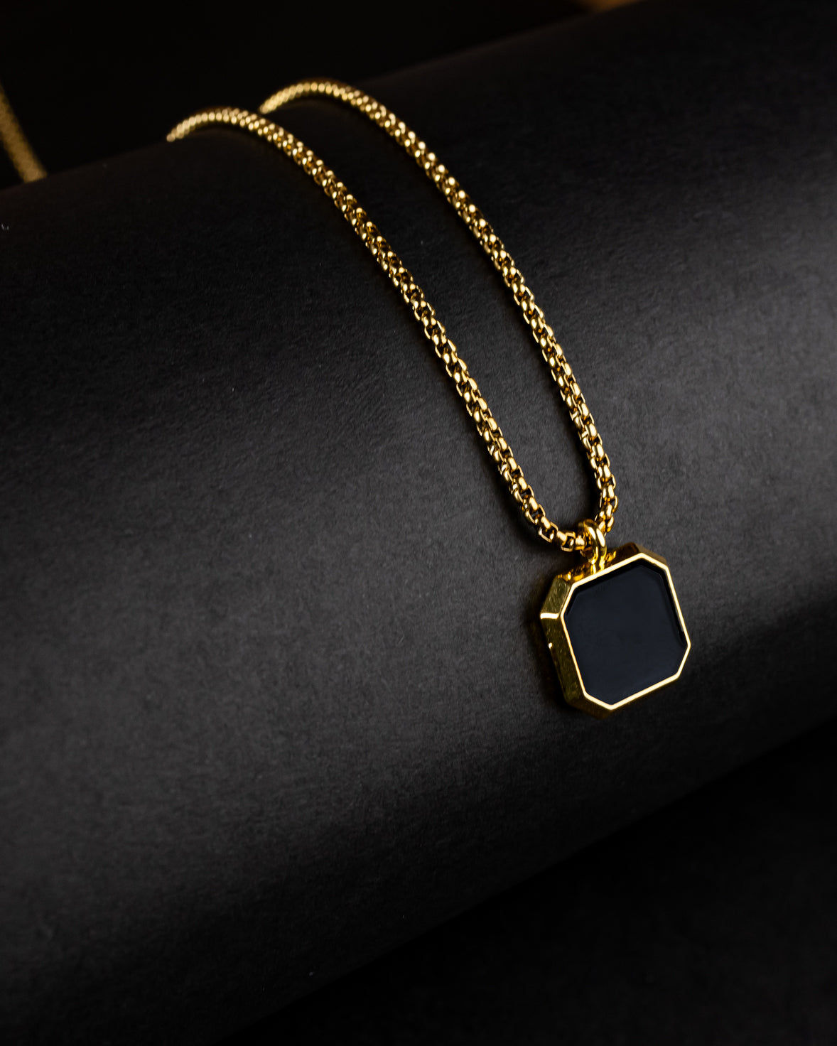Black Luxe Octagon Necklace - Zavyra Jewels