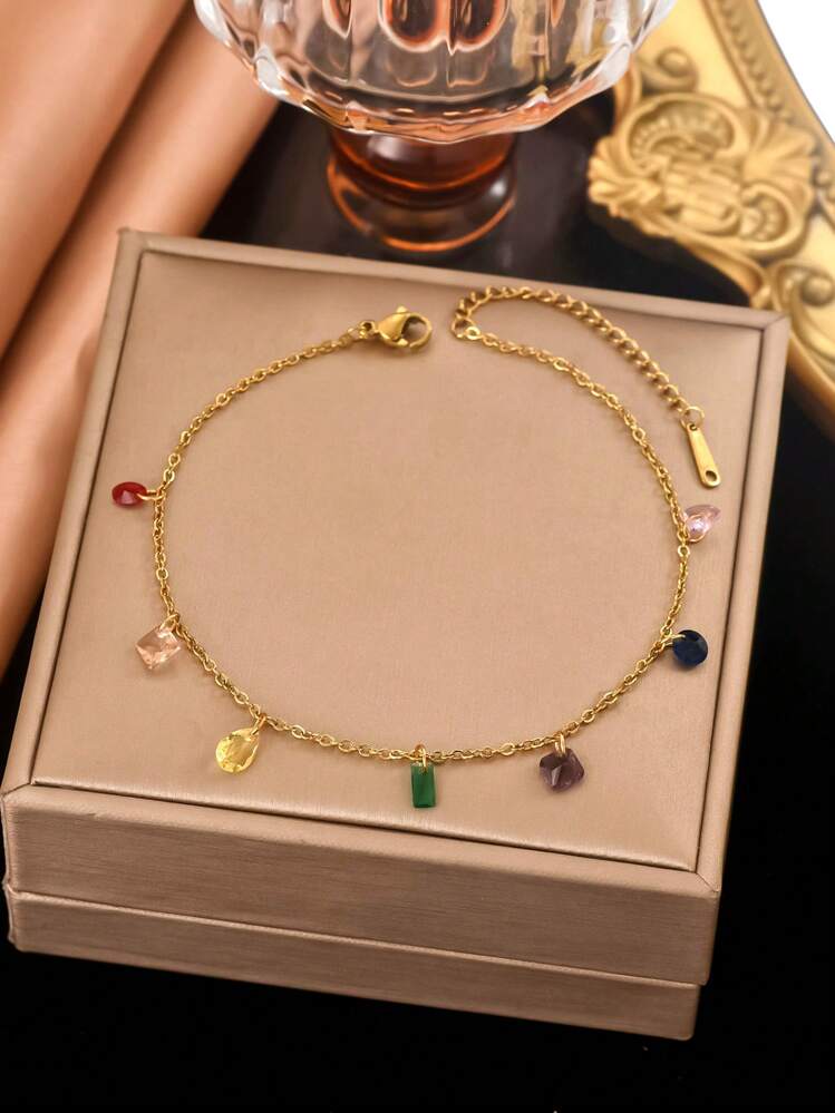 Rainbow Charm Crystal Bracelet