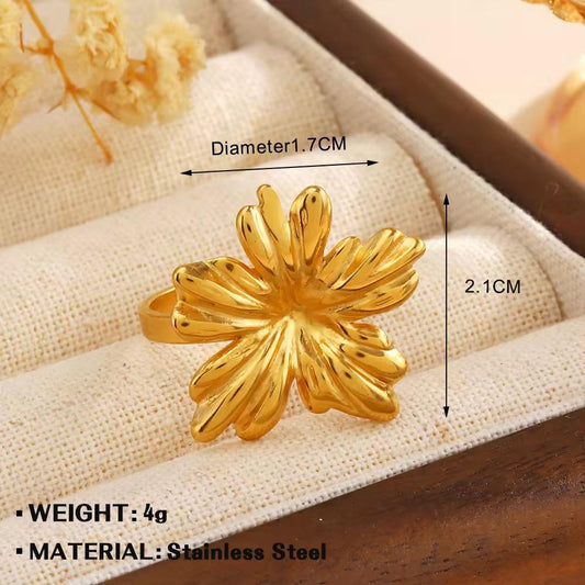 Golden Bloom Adjustable Ring