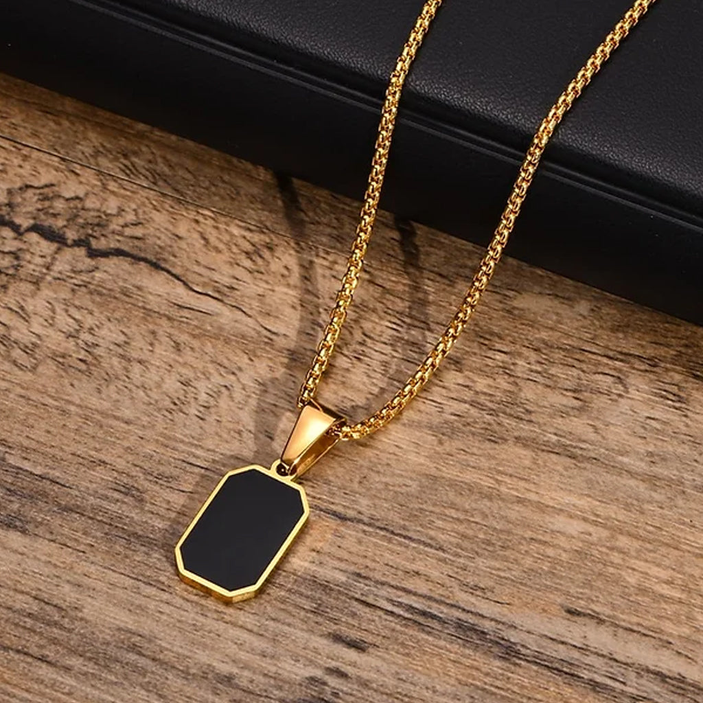 Noir Edge Dog Tag Necklace - Zavyra Jewels