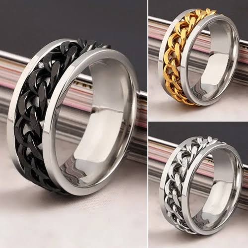 Stainless Steel Spinner Ring - Zavyra Jewels (8)