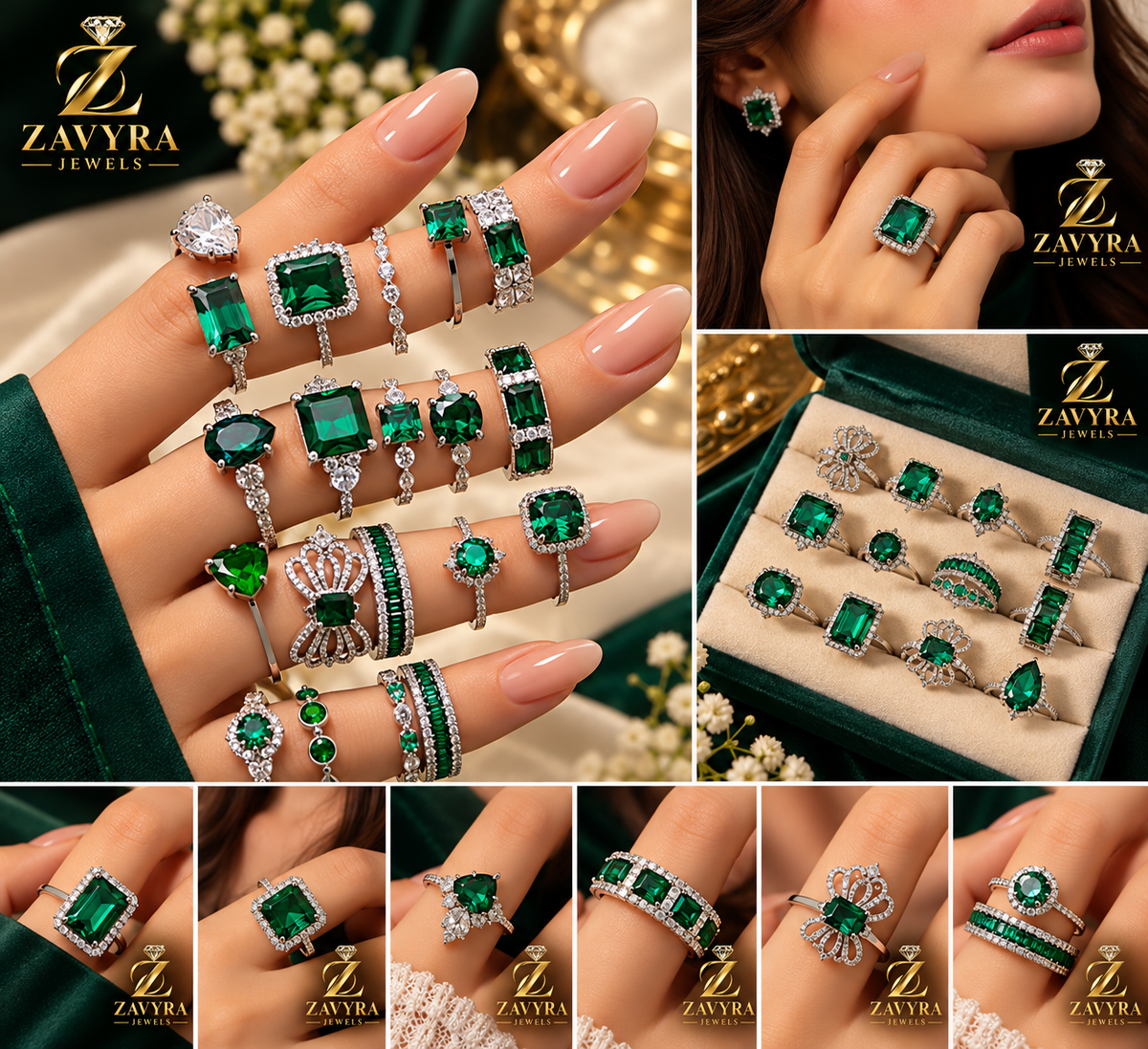Emerald Royale Ring Collection – Zavyra Jewels