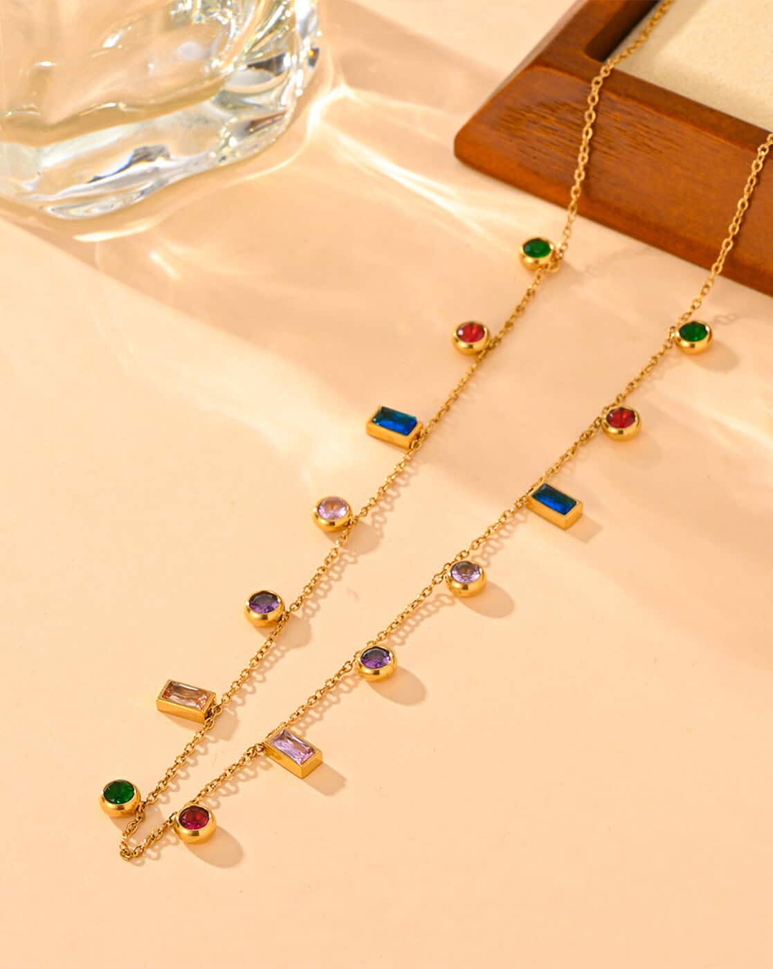 Rainbow Charm Necklace - Zavyra Jewels
