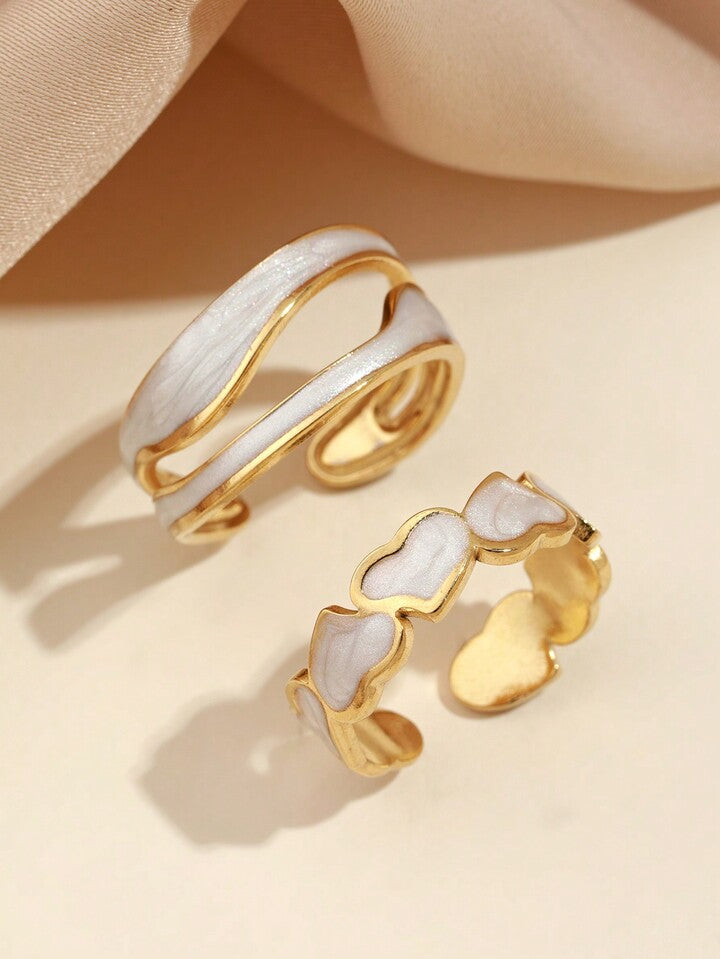 Ivory Luxe Duo Rings