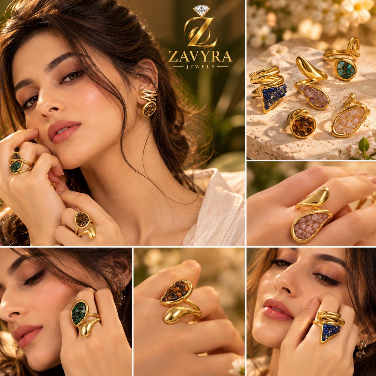 Nature Luxe Gemstone Statement Ring