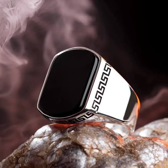Black Stone 925 Silver Ring - Zavyra Jewels