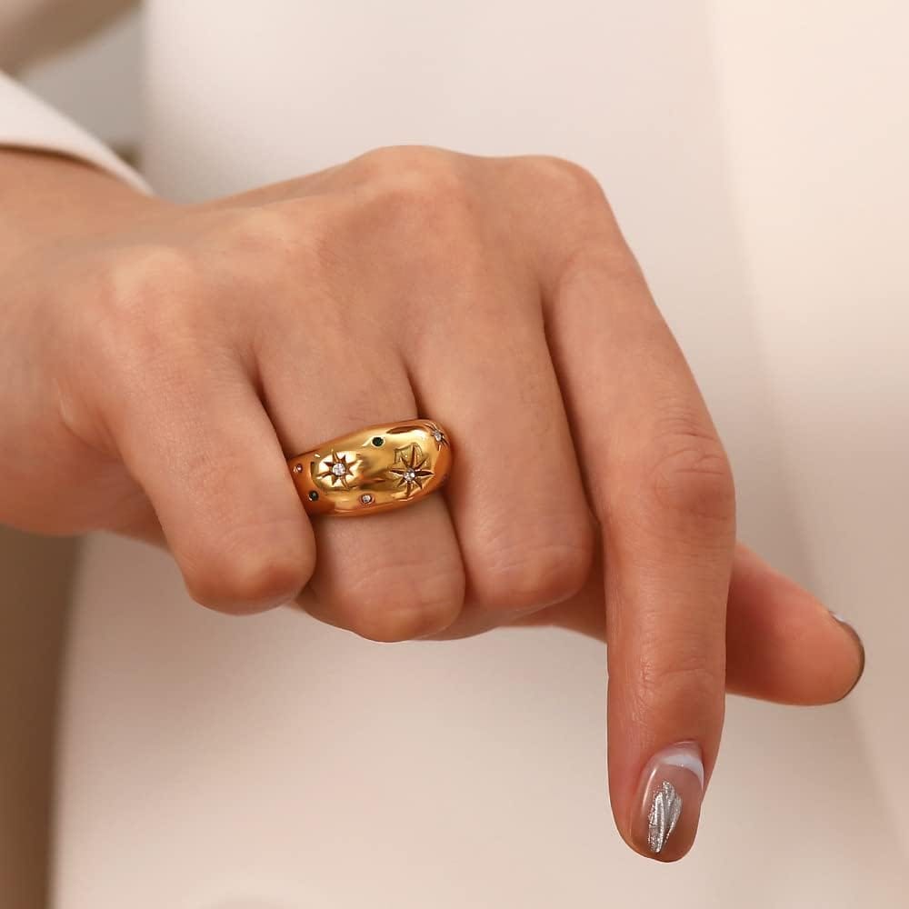 Celestial Luxe Gemstone Ring - Zavyra Jewels