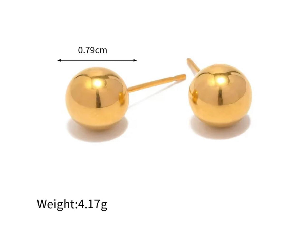 Minimalist Gold Ball Stud Earrings - Zavyra Jewels (6)