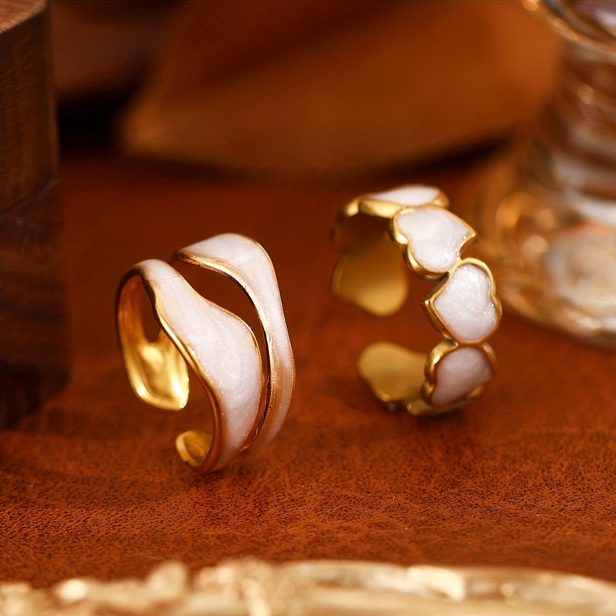 Ivory Luxe Duo Rings