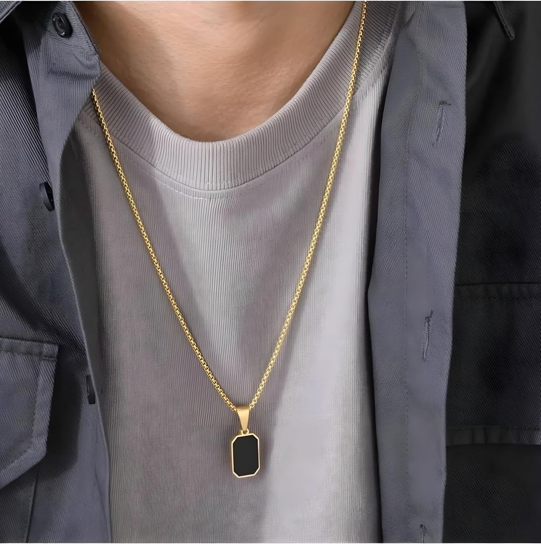 Noir Edge Dog Tag Necklace - Zavyra Jewels