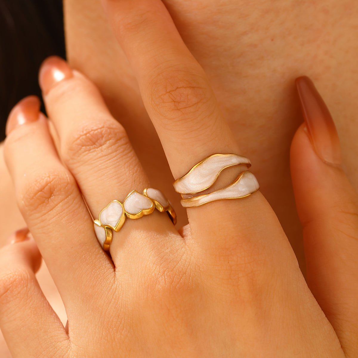 Ivory Luxe Duo Rings