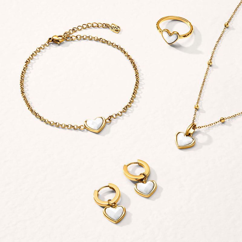 White Heart Jewelry Set - Zavyra Jewels