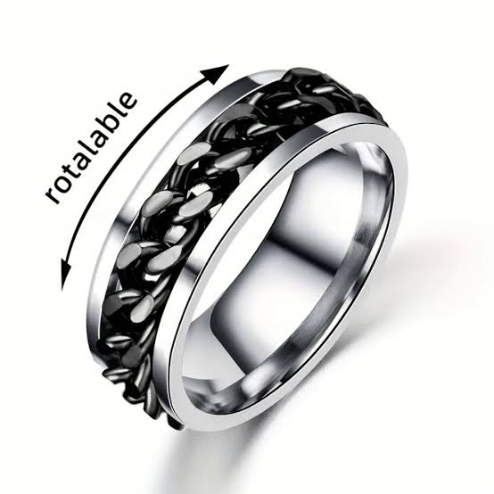 Stainless Steel Spinner Ring - Zavyra Jewels (3)