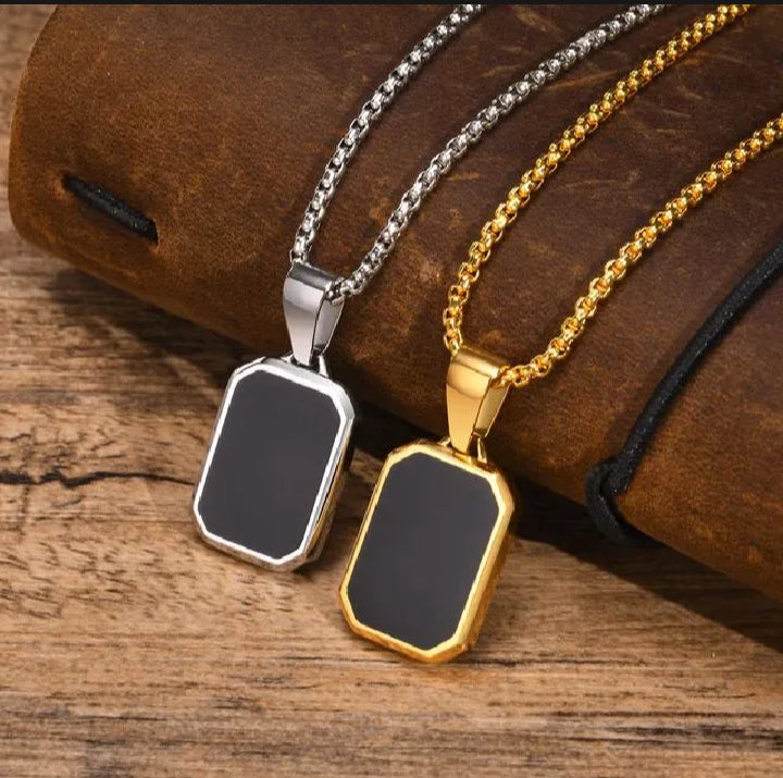 Noir Edge Dog Tag Necklace - Zavyra Jewels