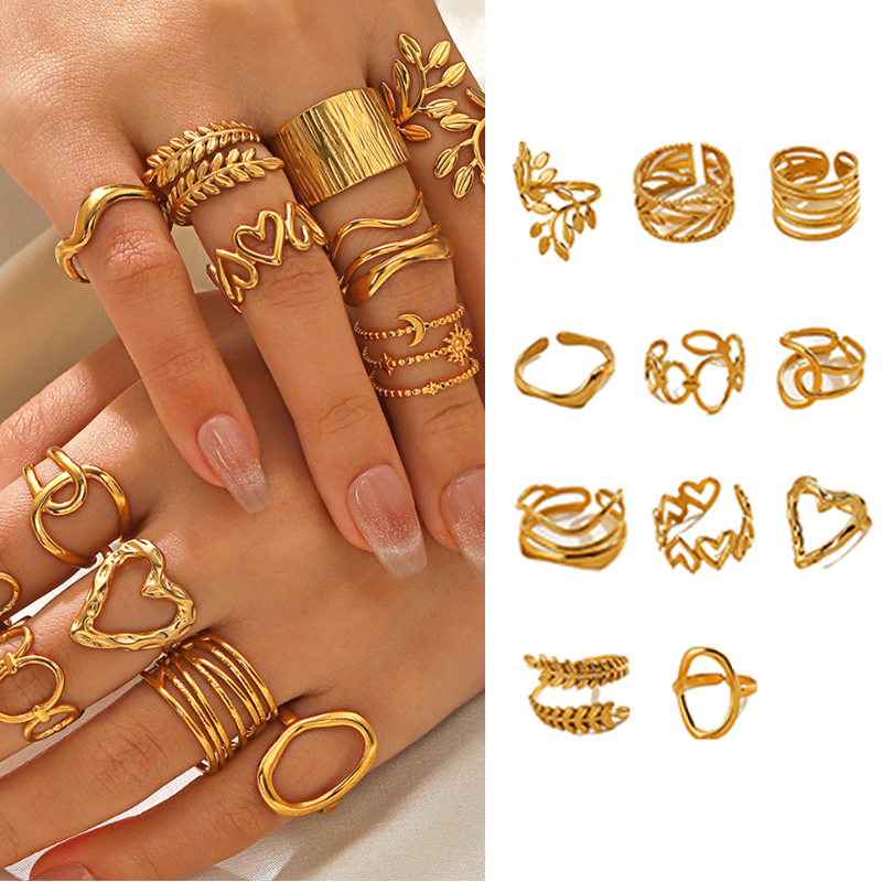Golden Elegance Adjustable Ring Collection