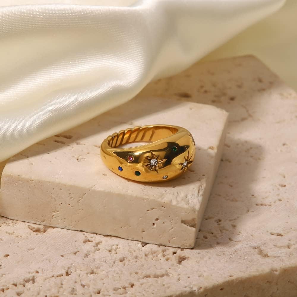Celestial Luxe Gemstone Ring - Zavyra Jewels