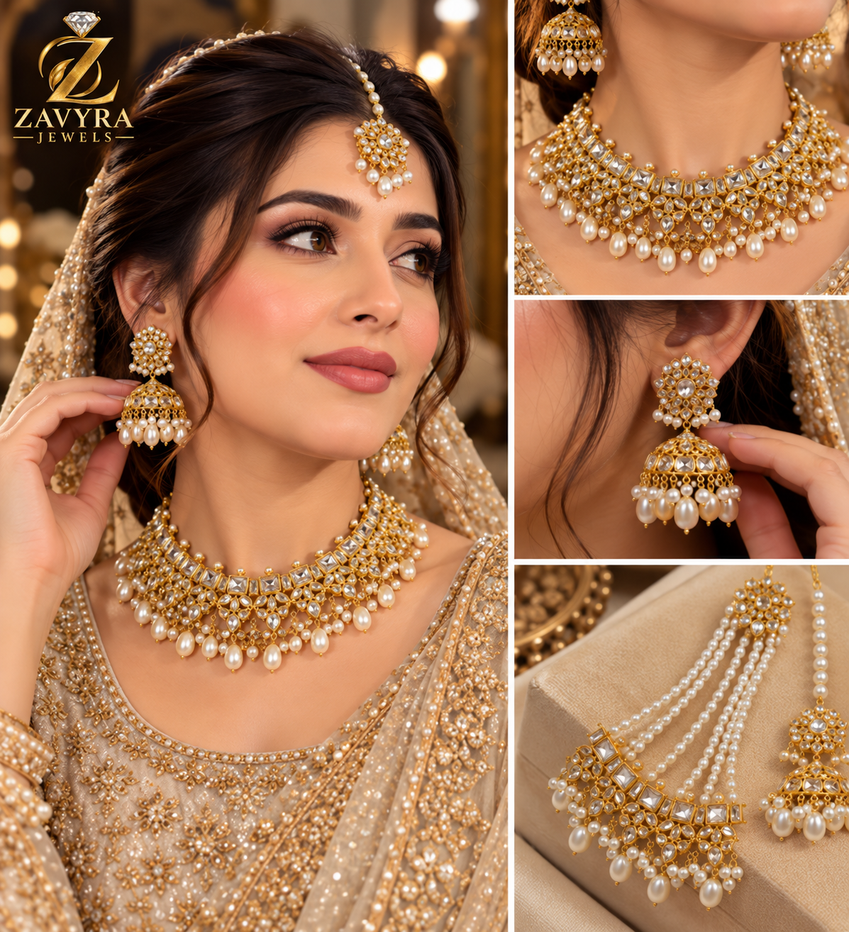 Royal Pearl Kundan Bridal Jewelry Set