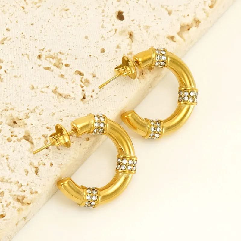Golden Lumière Hoops Earrings - Zavyra Jewels