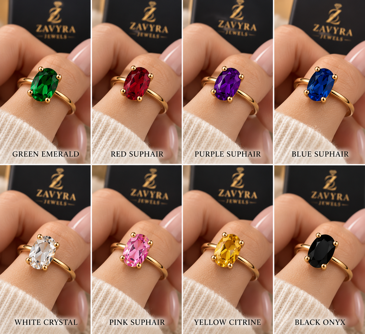 Premium Gemstone Ring - Zavyra Jewels