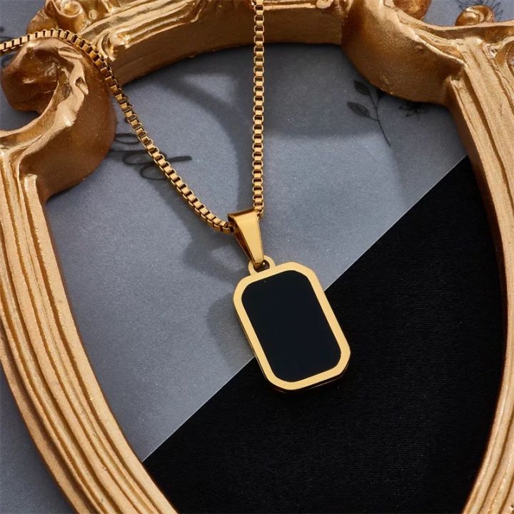 Noir Edge Dog Tag Necklace - Zavyra Jewels