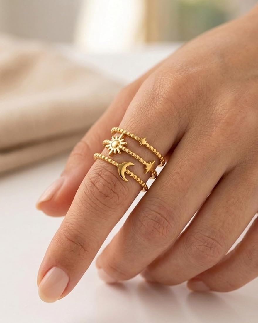 Celestial Charm Adjustable Ring - Zavyra Jewels