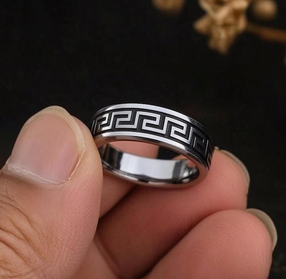Greek Key Ring - Zavyra Jewels