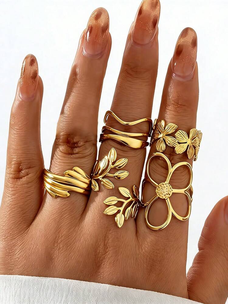 Open Leaf Adjustable Ring - Zavyra Jewels (2)