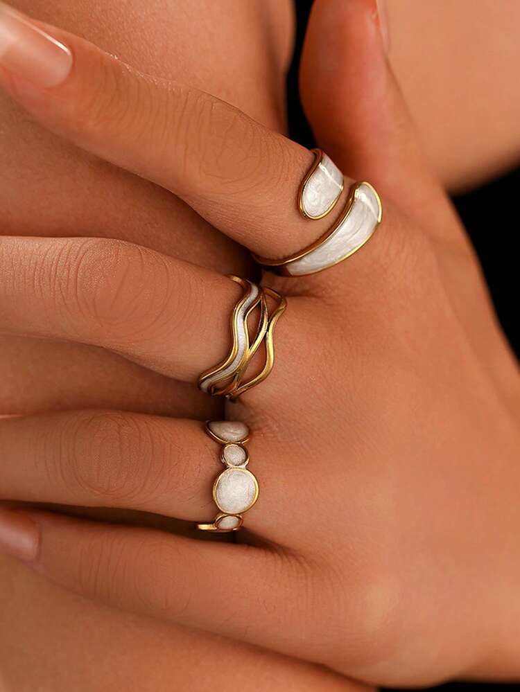 Ivory Luxe Duo Rings