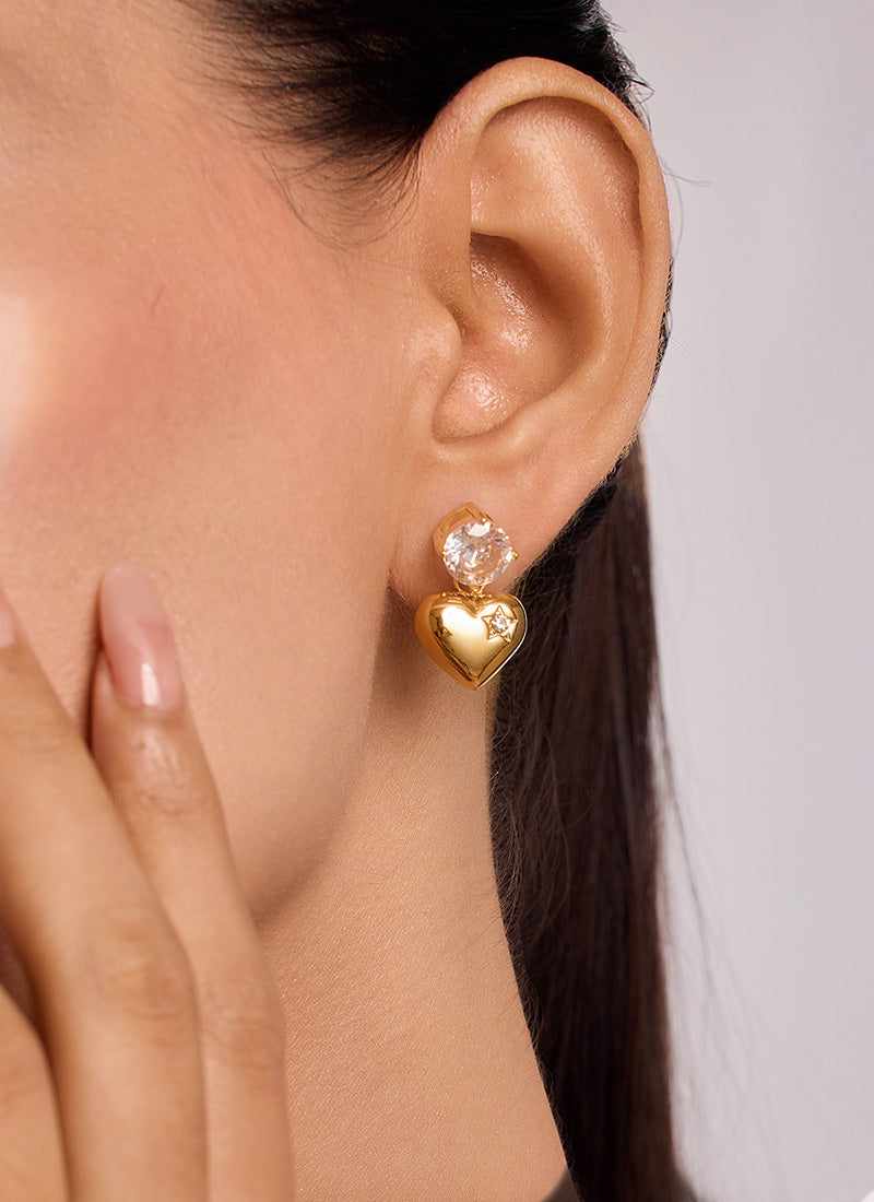 Darling Pink Heart Earrings - Zavyra Jewels