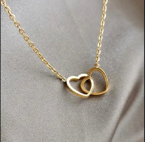 Interlocking Hearts Necklace - Zavyra Jewels