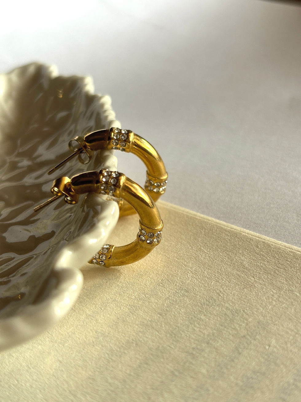 Golden Lumiere Hoop Earrings - Zavyra Jewels