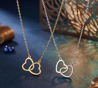 Interlocking Hearts Necklace - Zavyra Jewels