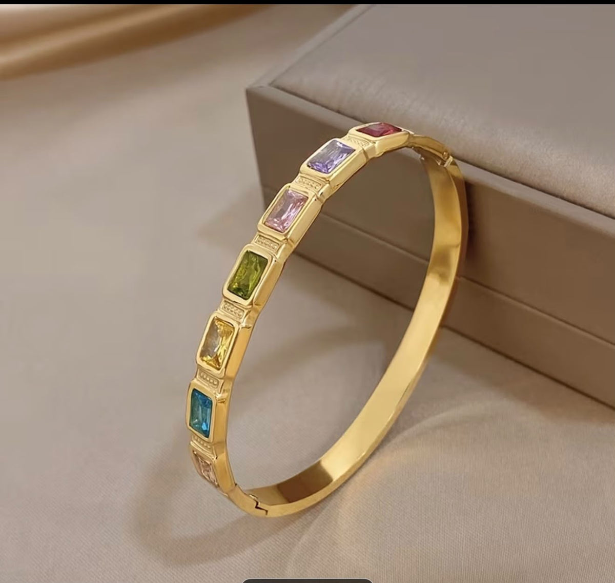 Rainbow Luxe Gemstone Bangle