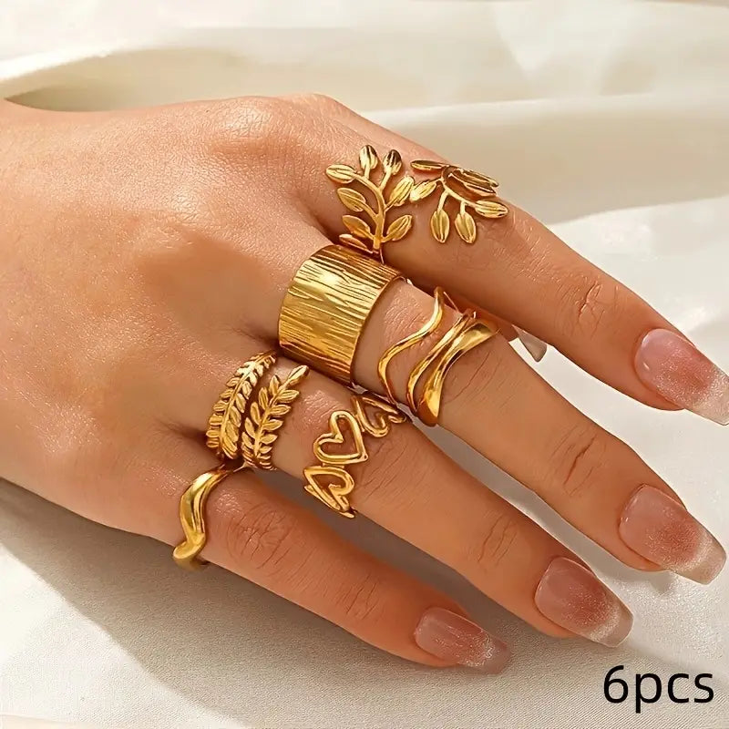 Golden Elegance Adjustable Ring Collection
