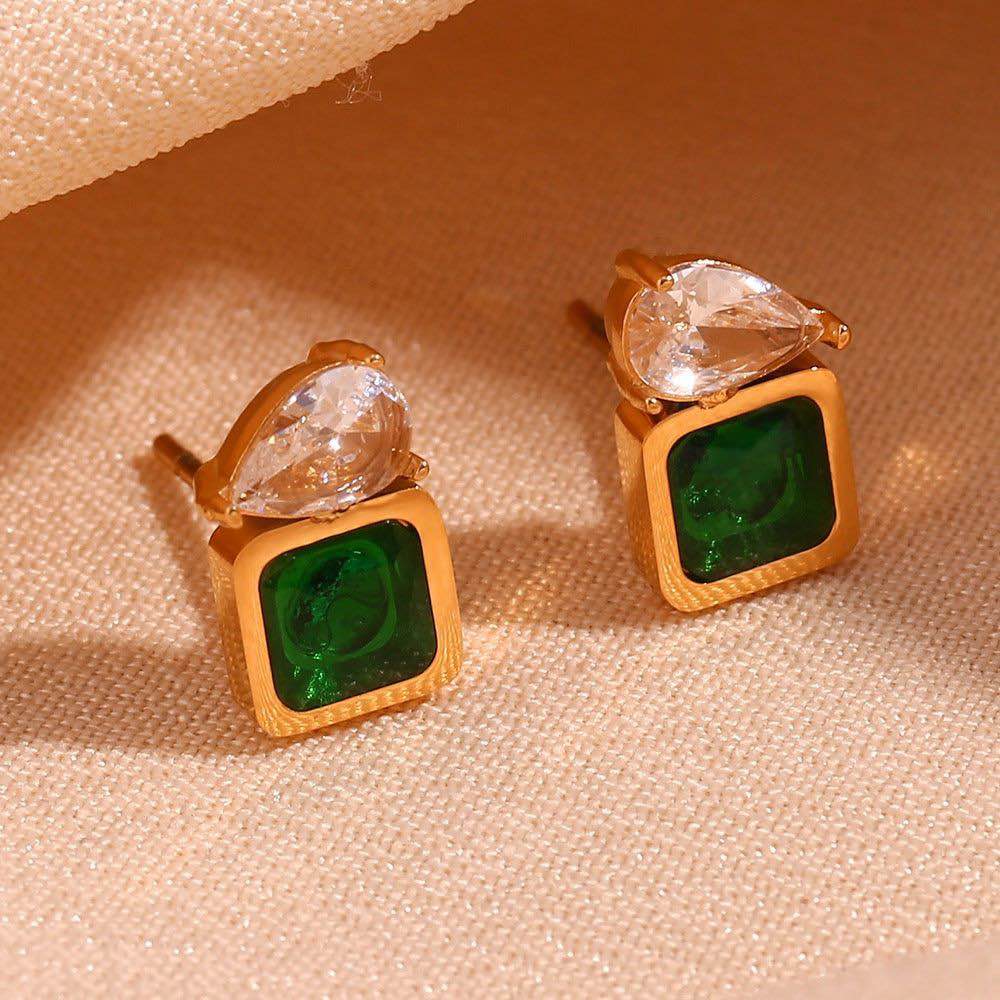 Emerald Luxe Drop Earrings - Zavyra Jewels