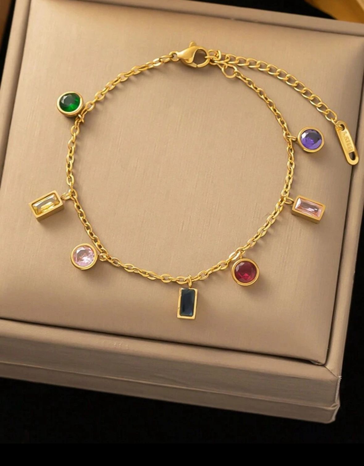 Rainbow Charm Bracelet - Zavyra Jewels