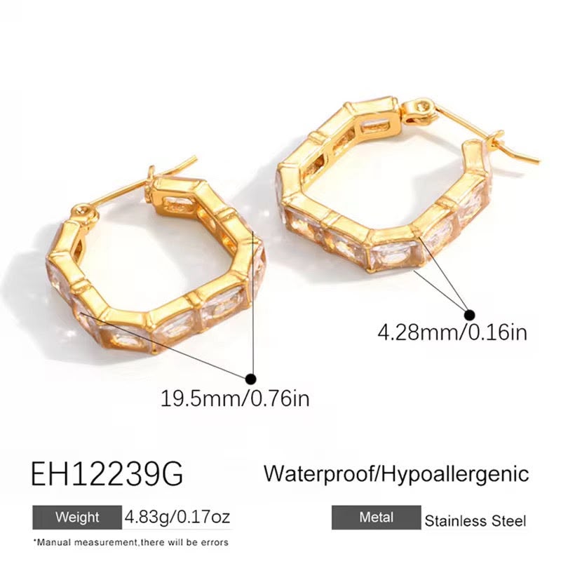 Crystal Edge Geometric Hoops