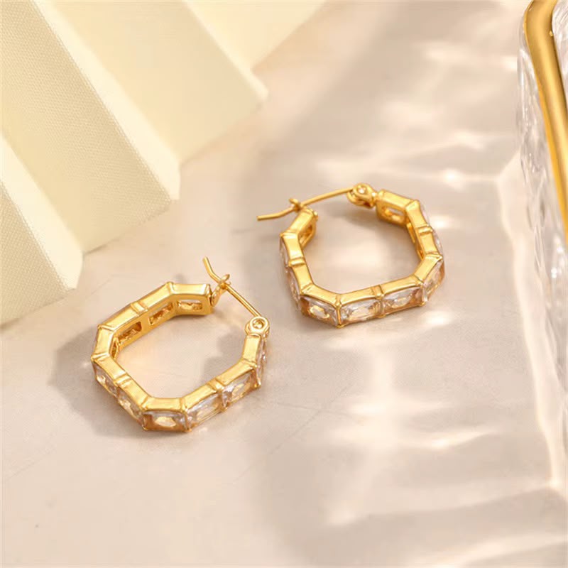Crystal Edge Geometric Hoops