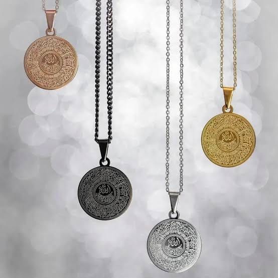 Ayatul Kursi Arabic Round Necklace - Zavyra Jewels