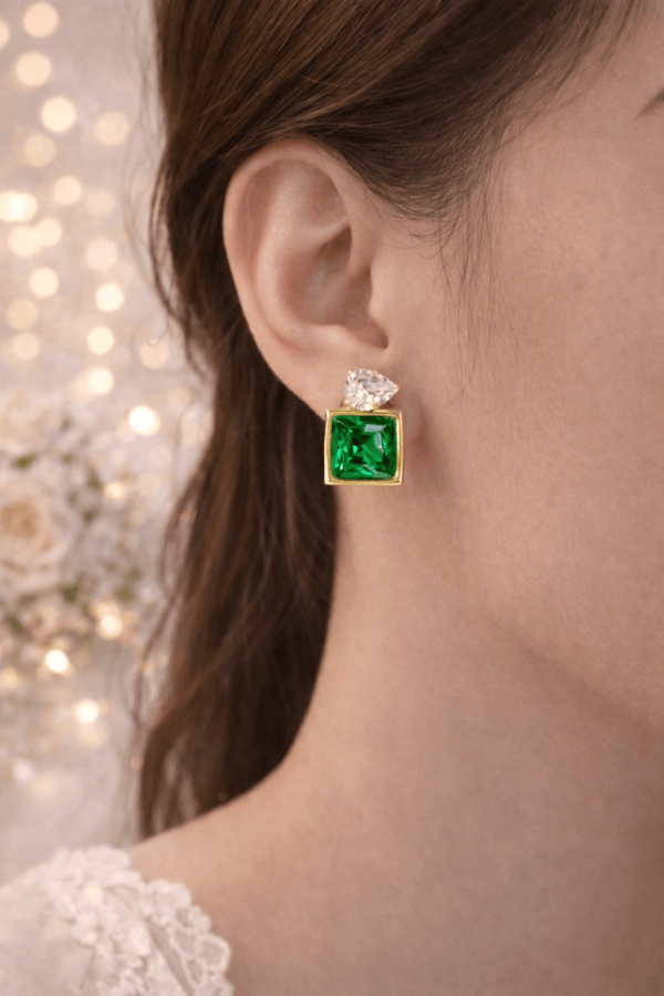 Emerald Luxe Drop Earrings - Zavyra Jewels