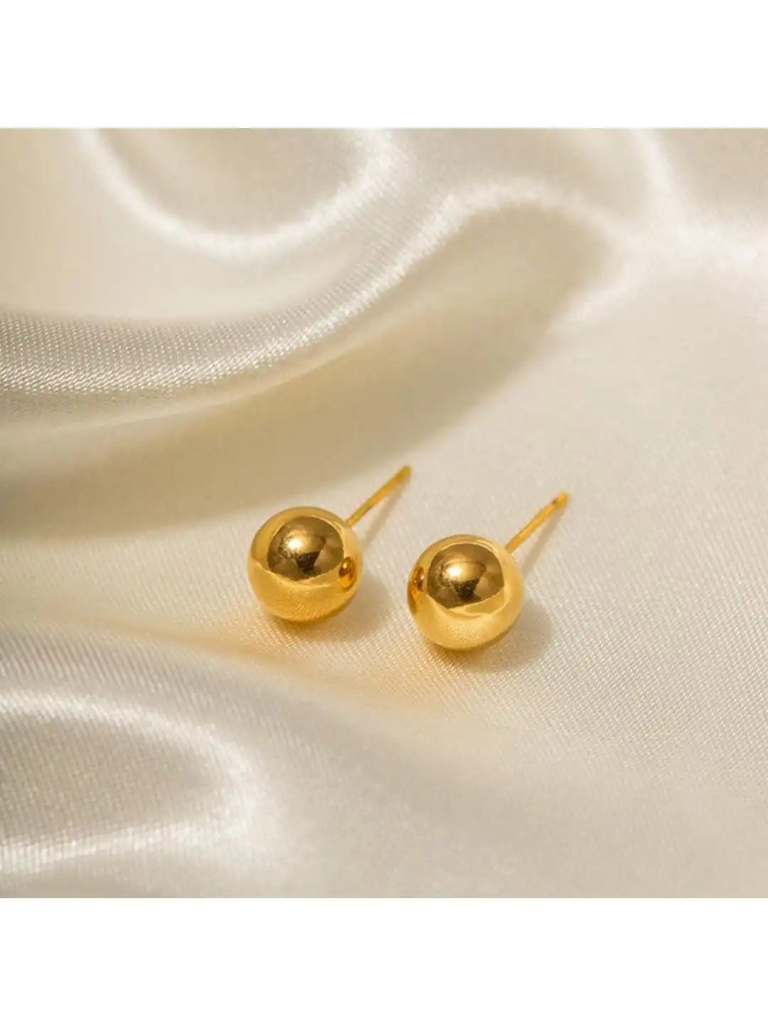Minimalist Gold Ball Stud Earrings - Zavyra Jewels