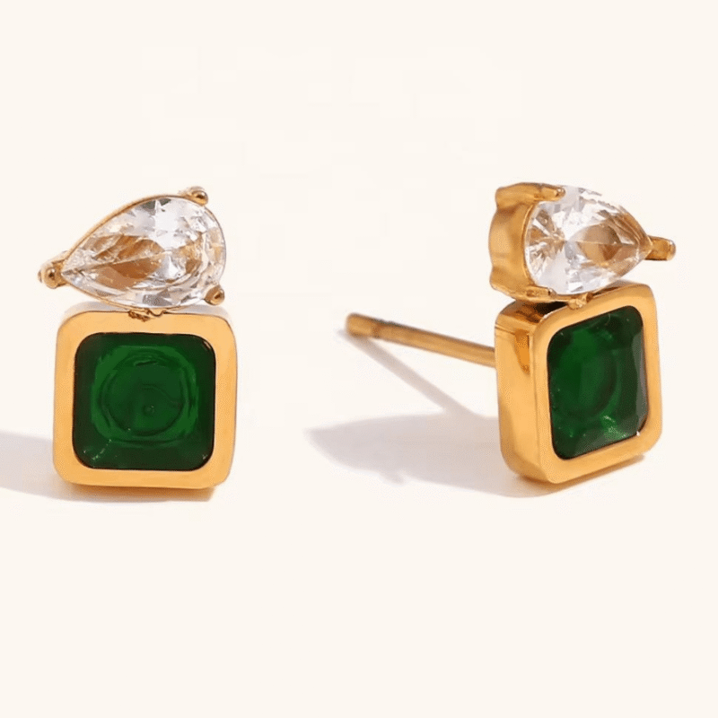 Emerald Luxe Drop Earrings - Zavyra Jewels