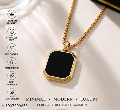 Black Luxe Octagon Necklace - Zavyra Jewels