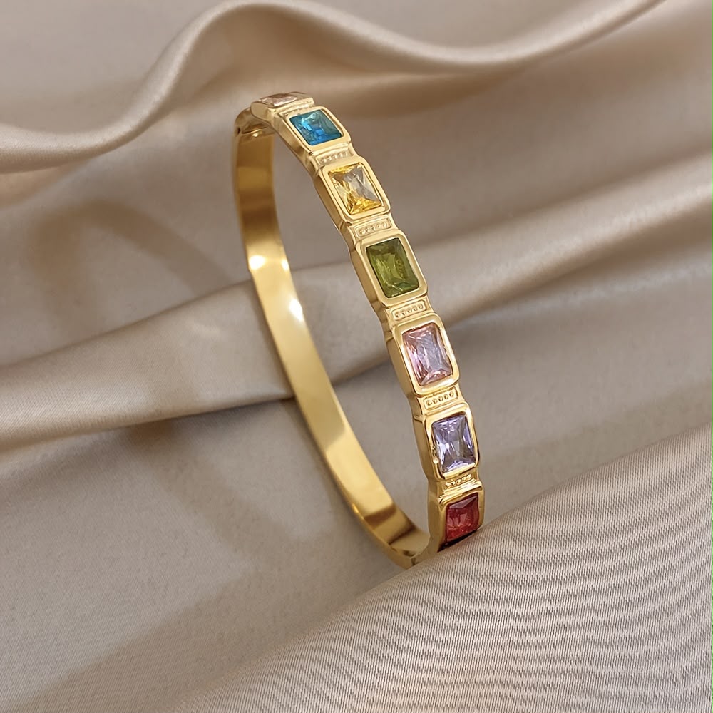 Rainbow Luxe Gemstone Bangle