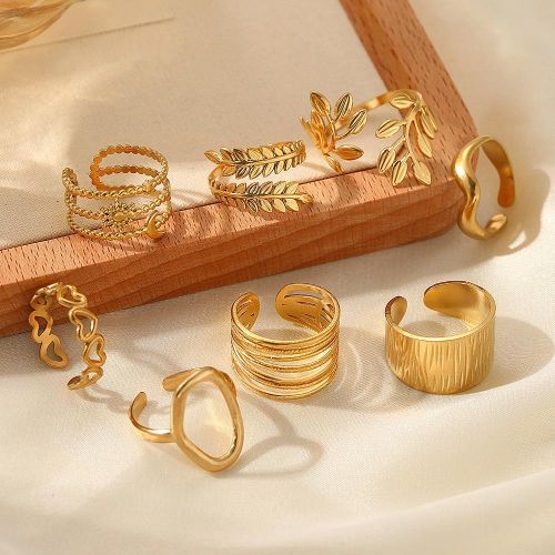 Golden Elegance Adjustable Ring Collection