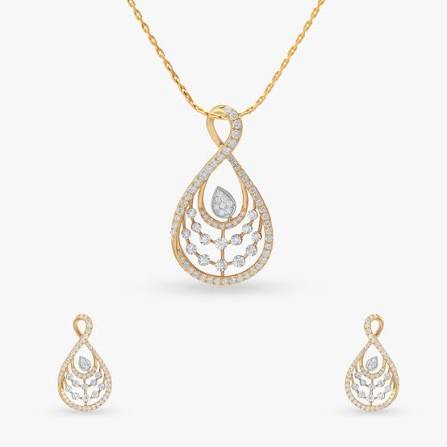 Celestial Teardrop Pendant Set - Zavyra Jewels